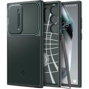 image:imageSpigen for Galaxy S25 Ultra Case Optik Armor Sliding Camera Cover No Magnet Ring MilitaryGrade Protection  Abyss GreenAbyss Green