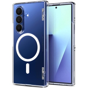 image:imageSpigen for Galaxy Z Fold 7 Case Ultra Hybrid Pro MagFit AntiYellowing Fast Wireless ChargingHinge Protection  Clear WhiteClear White