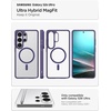 image:imageSpigen for Galaxy S24 Ultra Case Ultra Hybrid MagFit AntiYellowing Compatible with MagSafe Fast Wireless Charging  WhiteDeep Purple