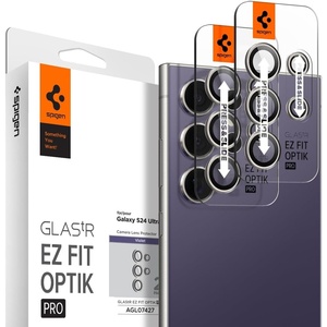image:imageSpigen Camera Lens Protector for Galaxy S24 Ultra  Titanium Black 2 Pack  GlasTR EZ Fit Optik Pro 9H Tempered glass Scratch resistant Original photo quality Autoalign tray CasefriendlyTitanium Violet