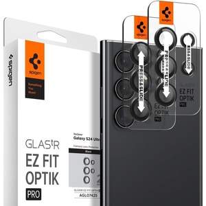 image:imageSpigen Camera Lens Protector for Galaxy S24 Ultra  Titanium Black 2 Pack  GlasTR EZ Fit Optik Pro 9H Tempered glass Scratch resistant Original photo quality Autoalign tray CasefriendlyTitanium Black