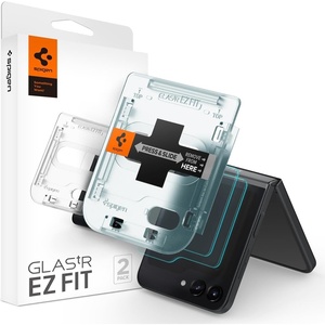 image:imageSpigen GlasTR EZ FIT Tempered Glass Screen Protector for Galaxy Z Flip 5  9H Tempered glass Scratch resistance Autoalign tray Labtested 100 clarity Original touch Casefriendly 2 PackGalaxy Z Flip5