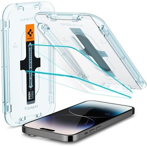 image:imageSpigen Screen Protector for iPhone 17 Pro Max 16 Pro Max  GlasTR EZ Fit AluminaCore Aluminumenhanced 10H tempered glass Autoalign tray 100 clarity Casefriendly 2 PackiPhone 14 Pro