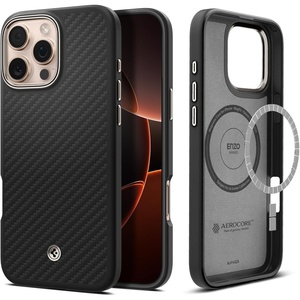 image:imageSpigen for iPhone 17 Pro Max Case Enzo Aramid T 1500D Genuine Aramid Fiber Camera Control Button Protection Compatible with MagSafe  Black BlackBlack Natural