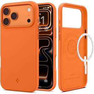 image:imageSpigen for iPhone 17 Pro Max Case Silicone Fit MagFit Compatible with MagSafe  BlackCosmic Orange
