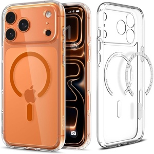 image:imageSpigen for iPhone 17 Pro Max Case Ultra Hybrid MagFit TPU Covered Camera Control AntiYellowing Compatible with Magsafe  Frost BlackClear Orange