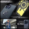 image:imageSpigen Tough Armor MagFit Designed for iPhone 15 Case 2023 Kickstand MilitaryGrade Protection Compatible with MagSafe  BlackMetal Slate