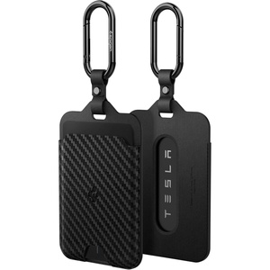 image:imageSpigen Key Card Holder for Tesla Model YS3X Accessories  2 Pack  ScratchResistant 2 Pack 2 Card Holders  2 Carabiners  4 Protective FilmsCarbon Weave