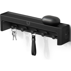 image:imageSpigen Key Holder Wall Mount Entryway Shelf Rack  Adhesive Hooks Organizer Tray for Wallet Watch Sunglasses  BlackKey Holder