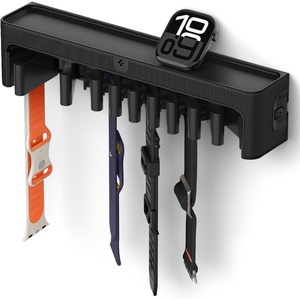 image:imageSpigen Key Holder Wall Mount Entryway Shelf Rack  Adhesive Hooks Organizer Tray for Wallet Watch Sunglasses  BlackWatch Band Holder