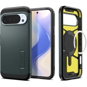 image:imageSpigen for Pixel 10a Case Tough Armor MagFit Kickstand Designed for Pixelsnap Compatible with MagSafe Accessories  BlackAbyss Green