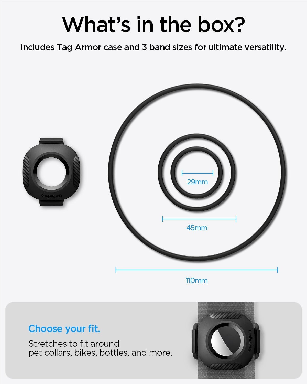 image:imageSpigen for AirTag Case Cover Holder Tag Armor 2  for 2nd Gen 2026 amp 1st Gen Pet Collar Bicycle Luggage Stroller Backpack Device Not Included  BlackBlack  Tag Armor