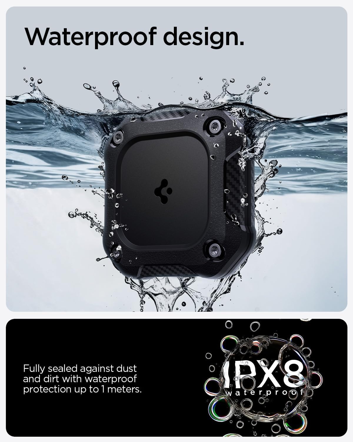 image:imageSpigen for AirTag Dog Collar Waterproof Case Tough Armor IP  for 2nd Gen 2026 amp 1st Gen PetCat Collar Case Device amp Collar Not Included  BlackBlack