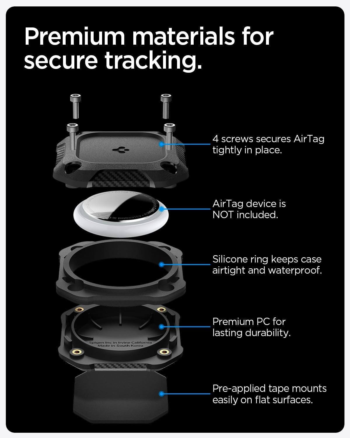image:imageSpigen for AirTag Dog Collar Waterproof Case Tough Armor IP  for 2nd Gen 2026 amp 1st Gen PetCat Collar Case Device amp Collar Not Included  BlackBlack