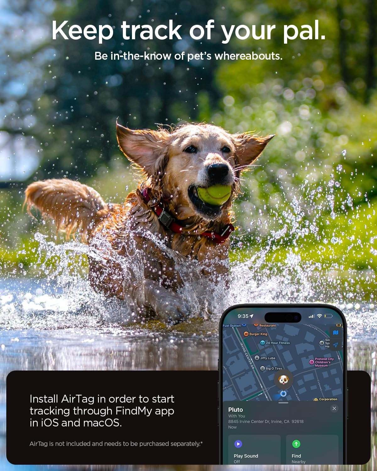 image:imageSpigen for AirTag Dog Collar Waterproof Case Tough Armor IP  for 2nd Gen 2026 amp 1st Gen PetCat Collar Case Device amp Collar Not Included  BlackBlack