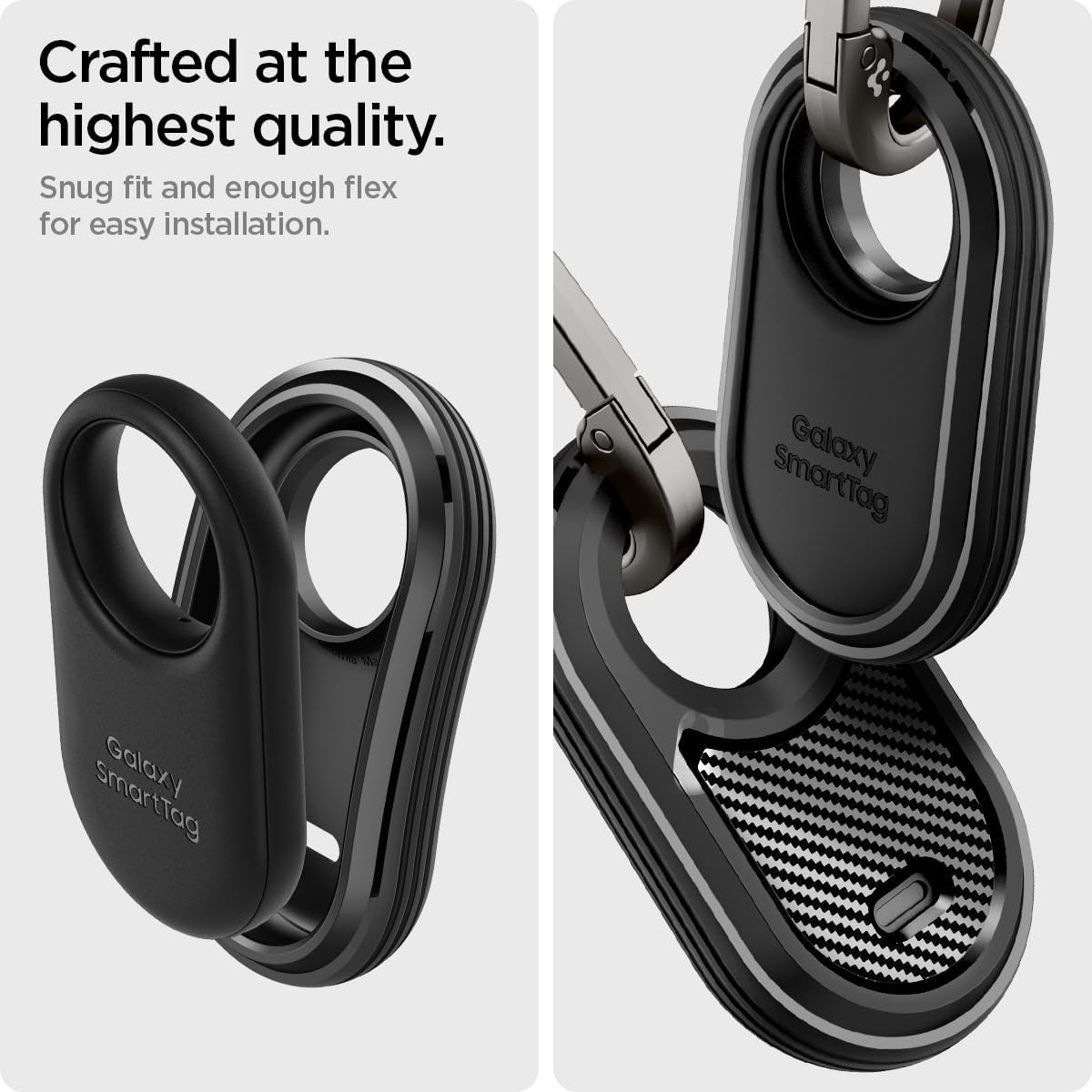 image:imageSpigen for Samsung Galaxy SmartTag 2 2023 Case Rugged Armor  Keychain Case Carabiner Daily Carry for Keys Bags Pets Backpacks EDC Device Not Included  Matte BlackMatte Black