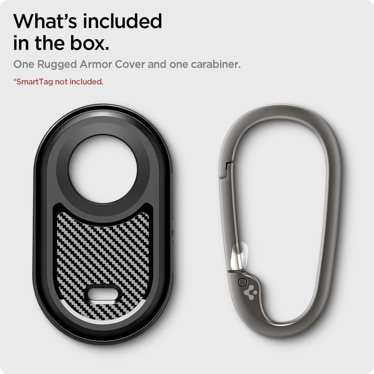 image:imageSpigen for Samsung Galaxy SmartTag 2 2023 Case Rugged Armor  Keychain Case Carabiner Daily Carry for Keys Bags Pets Backpacks EDC Device Not Included  Matte BlackMatte Black