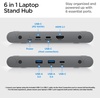 image:imageSpigen ArcDock Laptop Stand with 6 in 1 Hub USBA 30 USBC 30 PD 100W 4K 60Hz HDMI Universal Adjustable Folding Laptop Dock with 360 Rotating Base  Space Grey  for USBA 30 USBC 30 PD 100W 4K 60Hz HDMI Universal Adjustable Folding Dock Aluminum 360 Rotating Base  Space Grey6in1 Hub