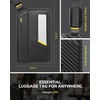 image:imageSpigen Life Luggage Tags Vegan Leather ID Label 2 Pack  Magnetic Closure Privacy Protection Design Durable Strap  BlackBlack 1 Pack