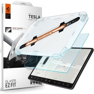 image:imageSpigen GlasTR EZ FIT Screen Protector Clear for Model Y 2026  Aluminum Enhanced 10H Tempered Glass Auto Align tray Cystal Clear Designed for Model Y PremiumPerformanceL 2026 16154inch Model 3 Highland  Model Y Juniper