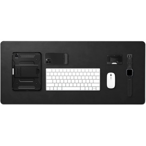image:imageSpigen PU Leather Desk Pad 354x157  Waterproof Desk Blotter Protector Computer Desktop Rubberized Base Easy Gliding Surface  BlackBlack Standard