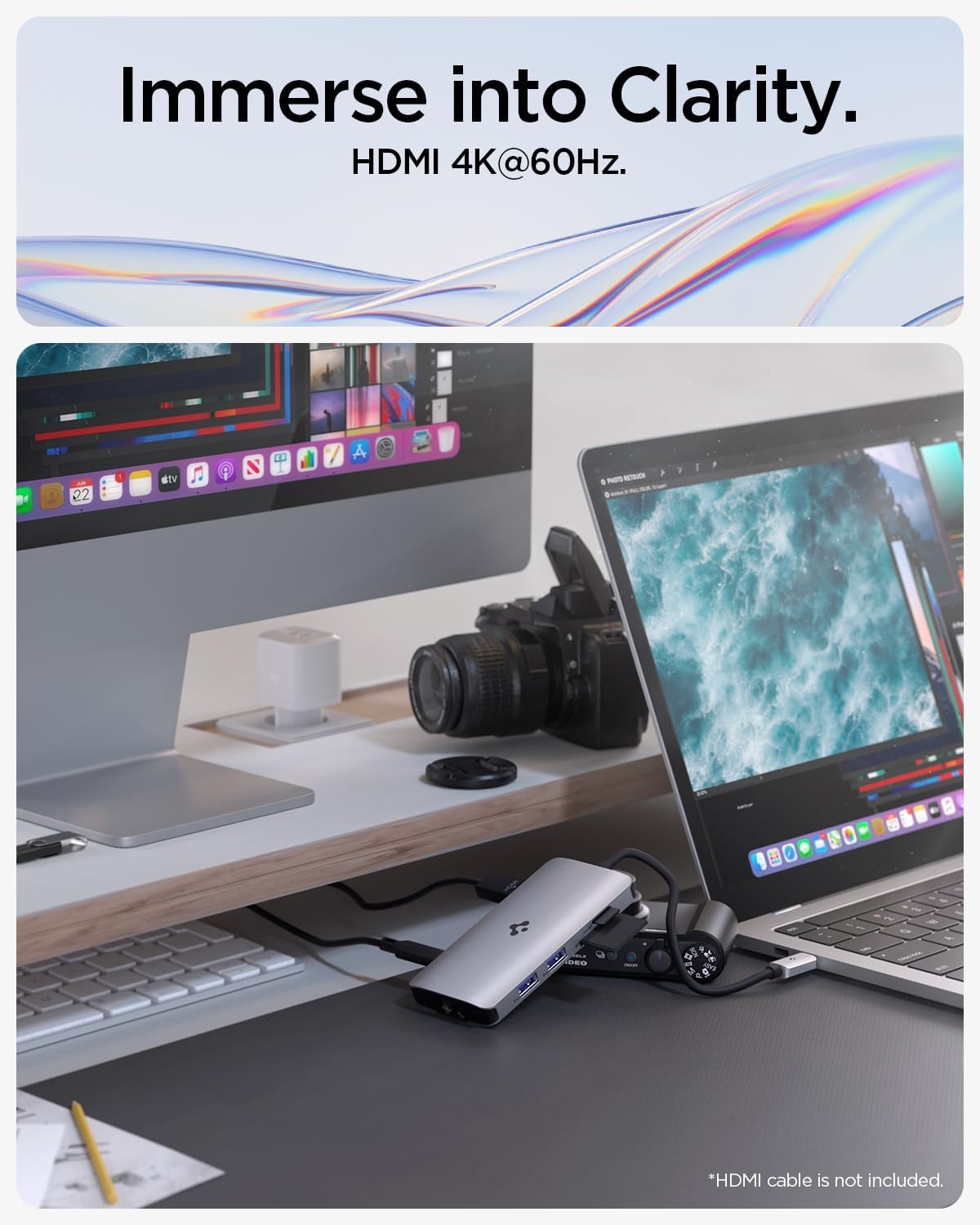 image:imageSpigen 8in1 USB C Hub Multiport Adapter 100W PD 30 microSDSD Card Reader 5Gbps Data Port for MacBook Pro Air M1 M2 Steam Deck Dell XPS 4K 60Hz HDMI Ethernet USB C and 3 USB A Port
