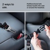 image:imageSpigen 2 in 1 Car Seat Belt Tether for Dogs Headrest amp Seatbelt Buckle  HighStrength Heavyduty Strap  Adjustable Antishock Bungee Leash
