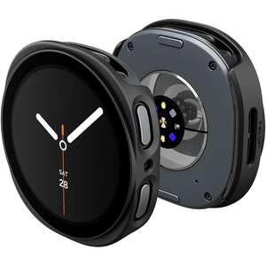 image:imageSpigen Thin Fit 360 for Samsung Galaxy Watch 98 44mm Case 20262025  Builtin Touch Sensitive Tempered Glass Screen Protector Slim Lightweight Protective Scratch Resistant PC Cover  Black